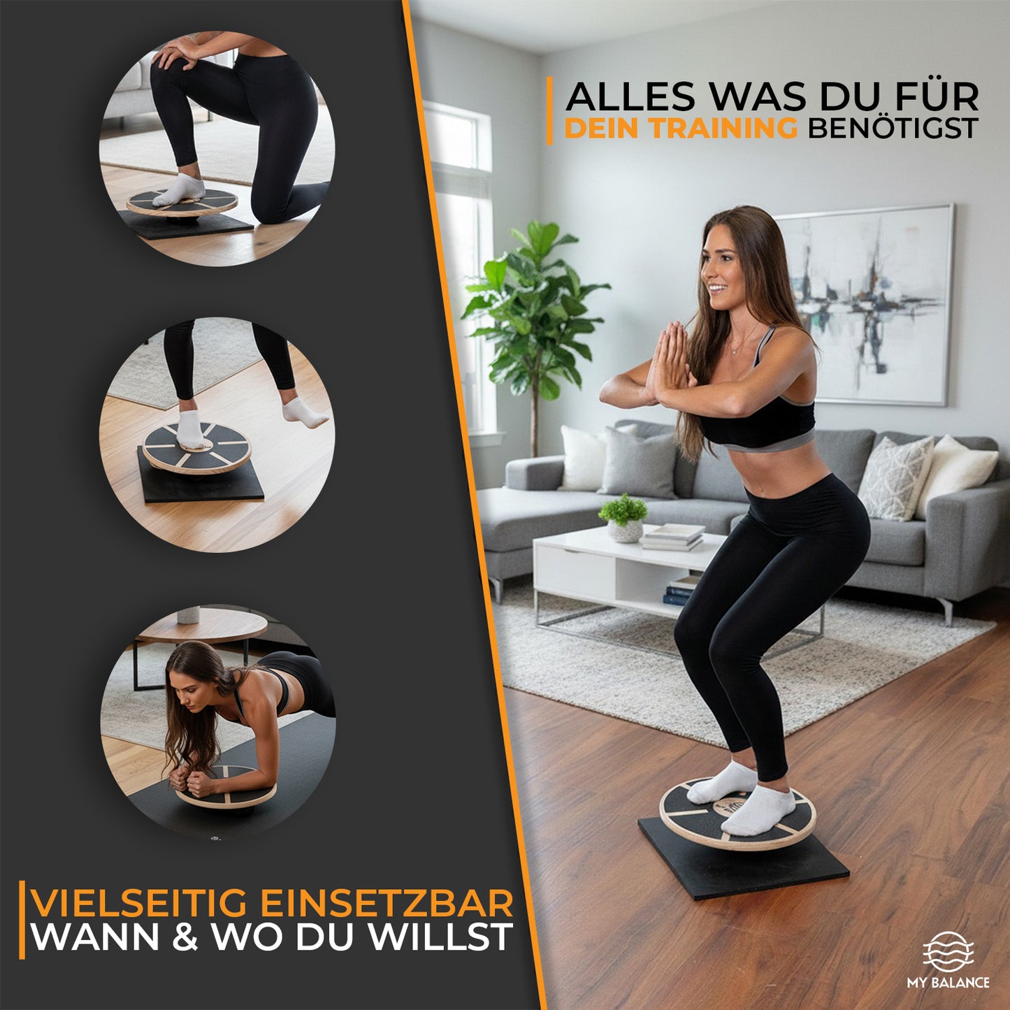Premium Balance Board inkl. Antirutschmatte & eBook