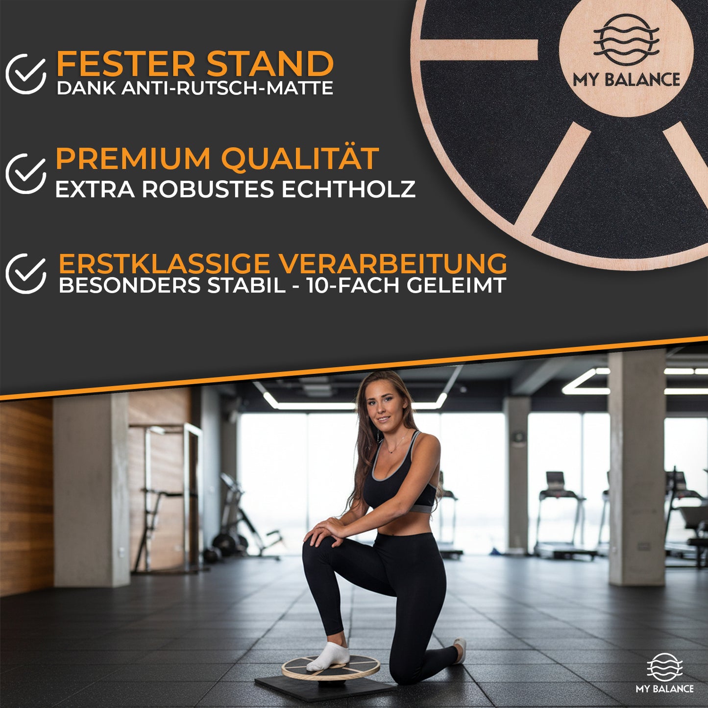 Premium Balance Board inkl. Antirutschmatte & eBook