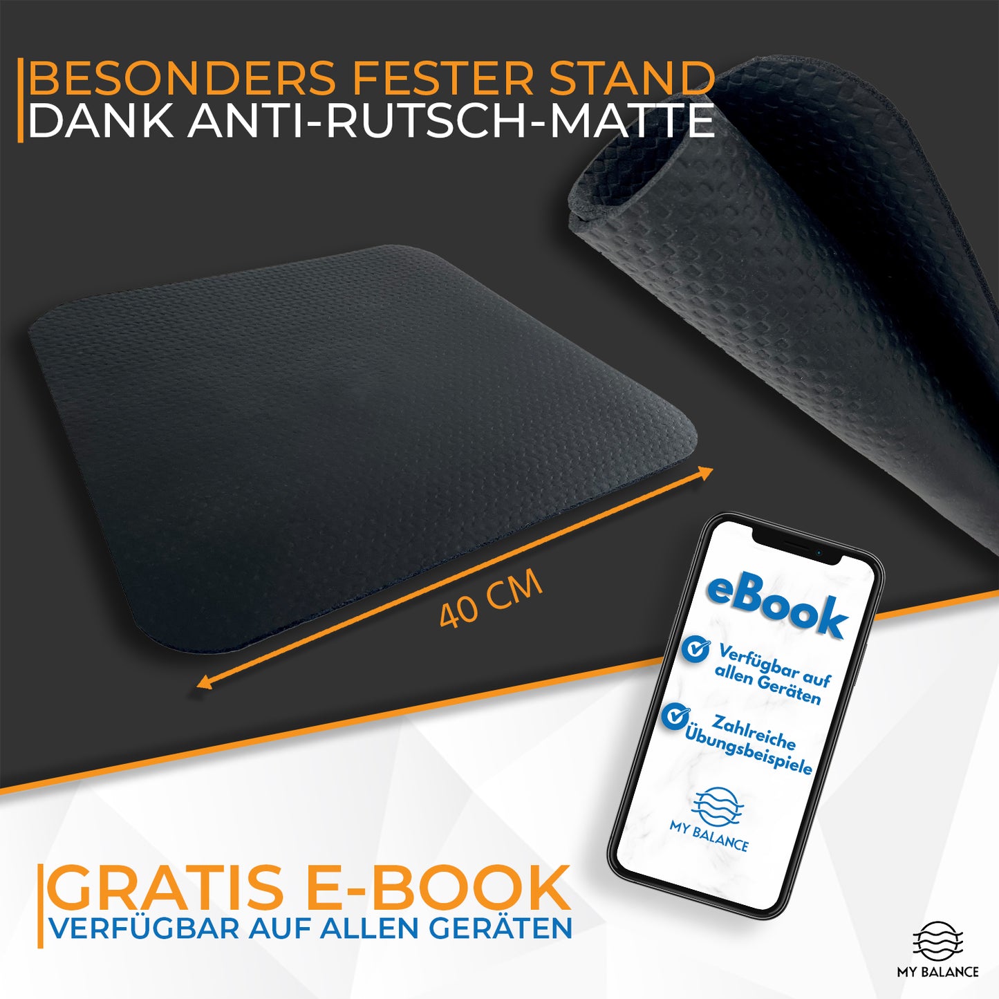 Premium Balance Board inkl. Antirutschmatte & eBook