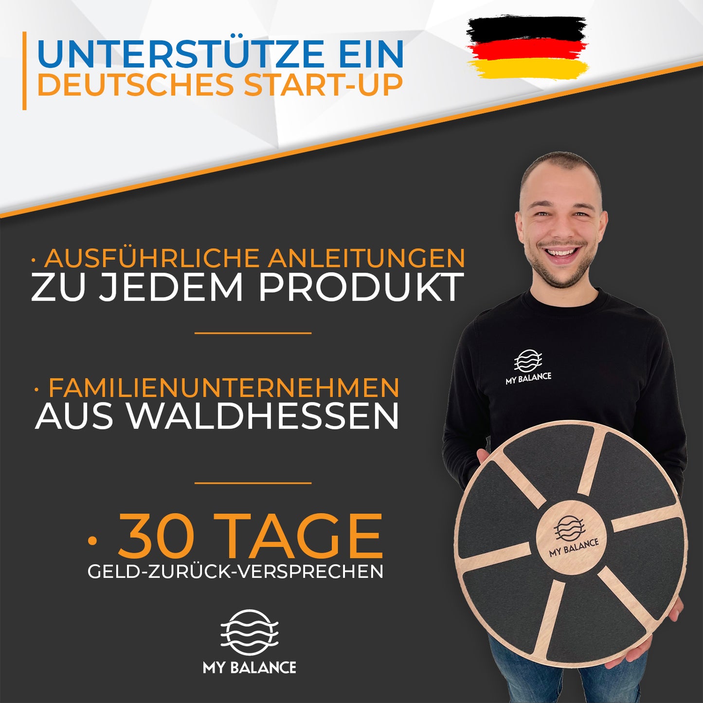 Premium Balance Board inkl. Antirutschmatte & eBook