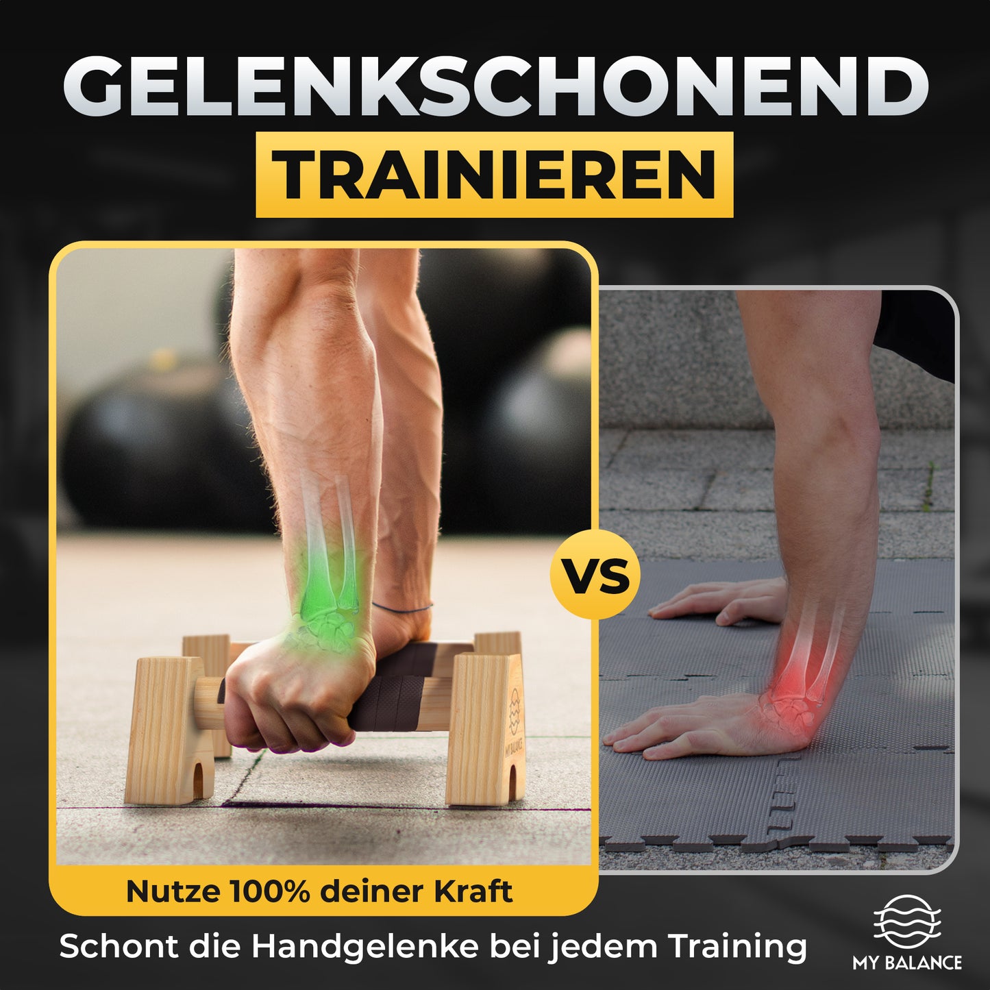 Premium Liegestützgriffe aus Holz inkl. eBook