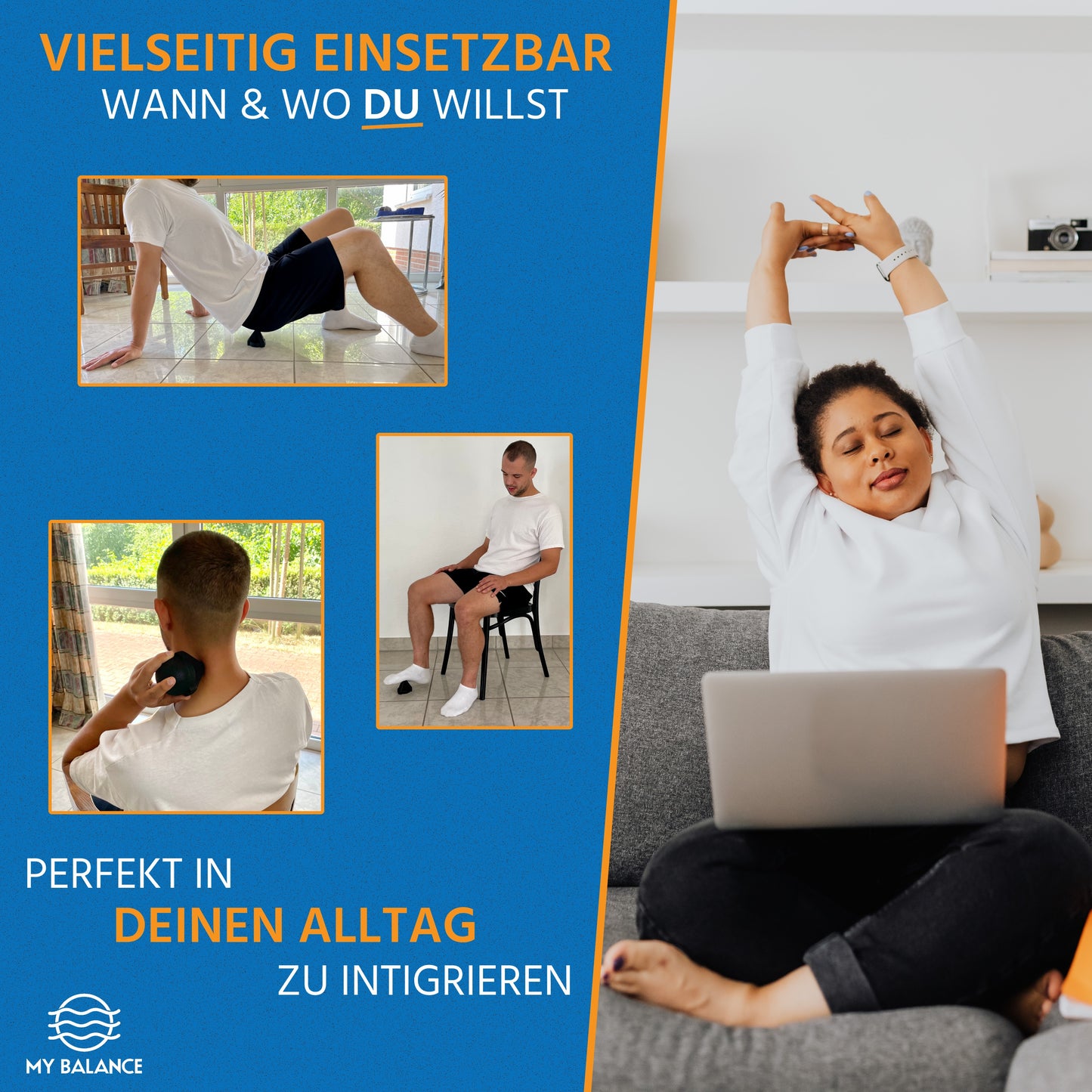 Triggerpunkt Drücker Set, 4-teiliges Handdrücker Set zur Osteopressur und Triggerpunkt Massage
