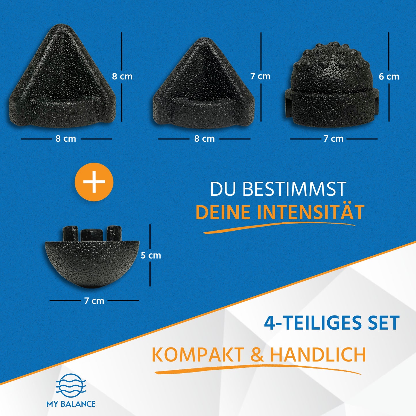 Triggerpunkt Drücker Set, 4-teiliges Handdrücker Set zur Osteopressur und Triggerpunkt Massage