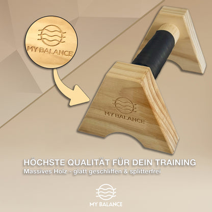 Premium Liegestützgriffe aus Holz inkl. eBook