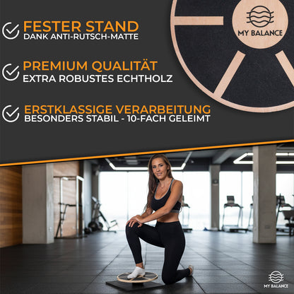 Premium Balance Board inkl. Antirutschmatte & eBook