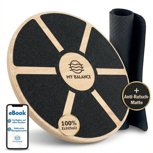 Premium Balance Board inkl. Antirutschmatte & eBook